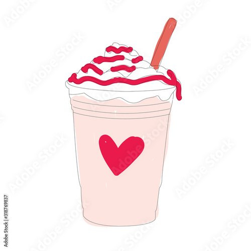Valentine's Day Strawberry Milkshake