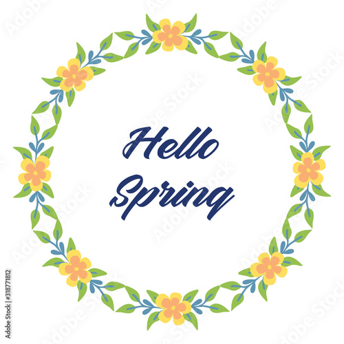 Unique Decor of leaf and floral frame, for modern hello spring greeting card design. Vector © StockFloral