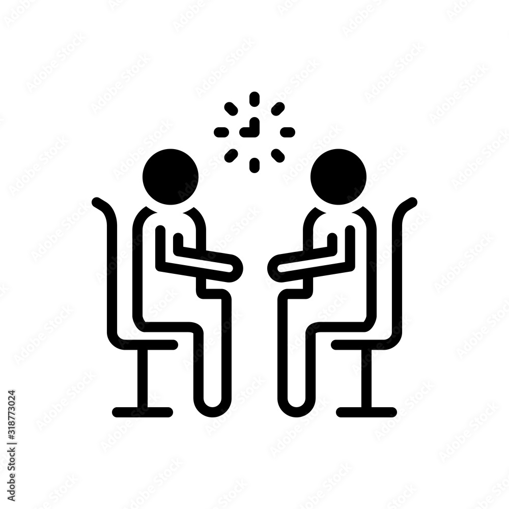 Black solid icon for meet Black solid icon for meet
