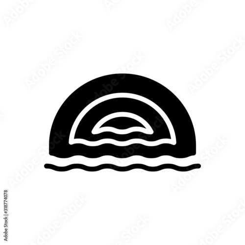 Black solid icon for depth 