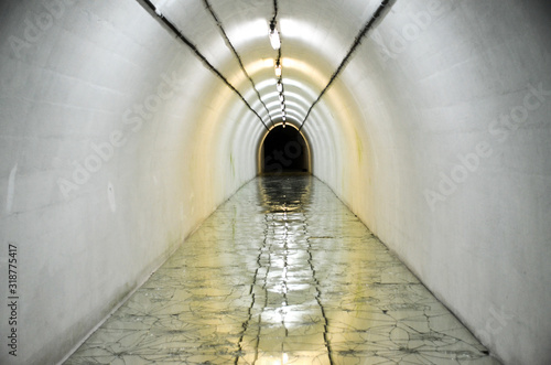 Secret underground cold war bunker. Atomic War Command.  Tito's bunker - Top secret project in former Yugoslavia. Konjic, Bosnia and Herzegovina. Old abandoned secret military shelter. Tunnel, storage photo