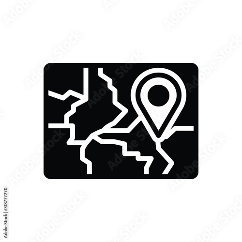 Black solid icon for whereabouts  photo