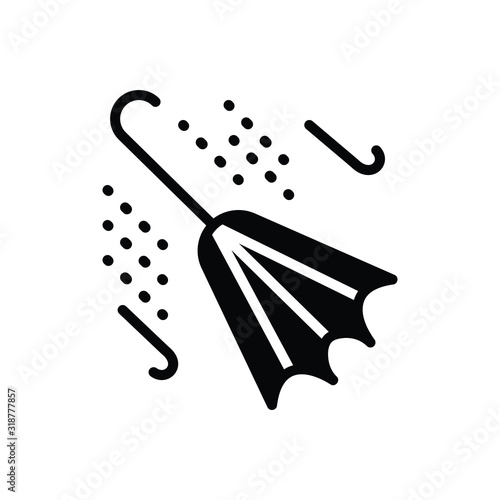 Black solid icon for wind