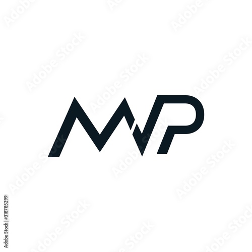the initials MVP connected logo icon vector