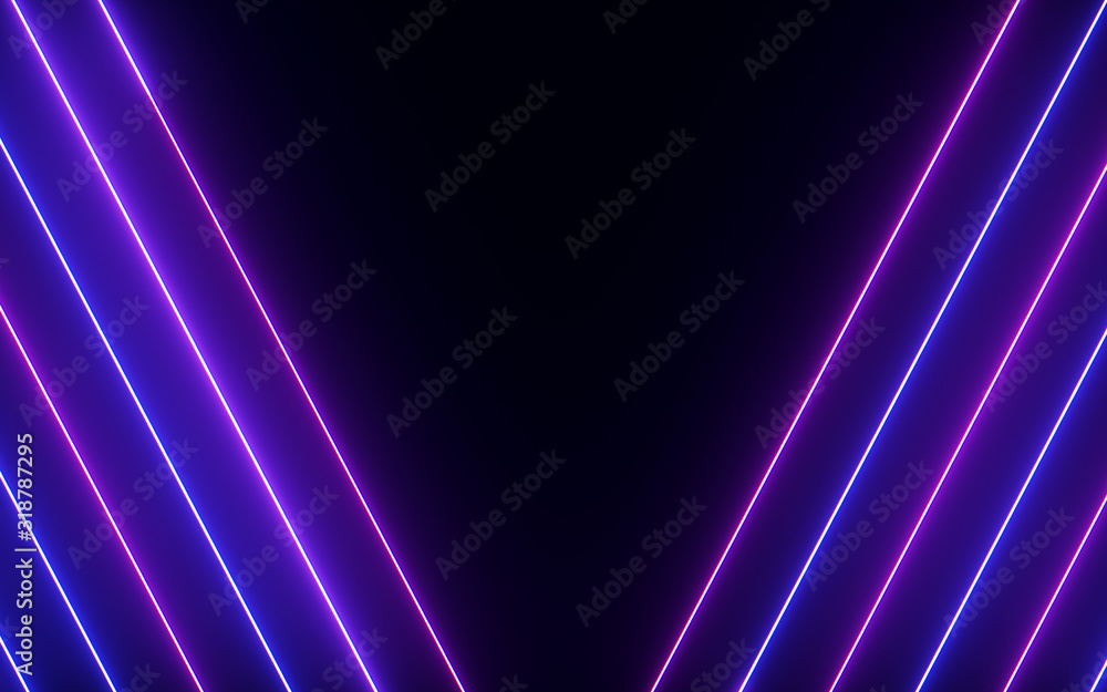 Glowing & Shining Colorful Neon Line Light Alphabet Abstract on Black Background Glowing & Shining Colorful Neon Line Light Alphabet Abstract on Black Background