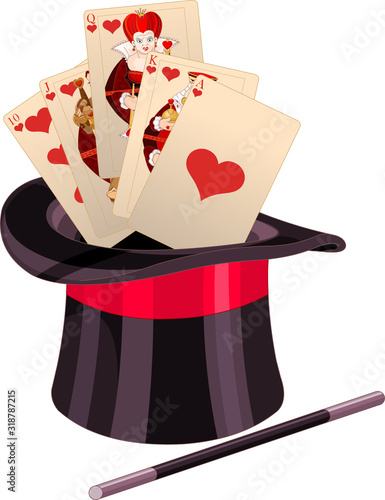 Play Card in Top Hat Magic Trick