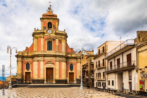 Italy, Sicily, Enna Province, Centuripe. Exterior of Chiesa Sacramento.