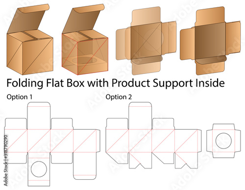 Box packaging die cut template design. 3d mock-up