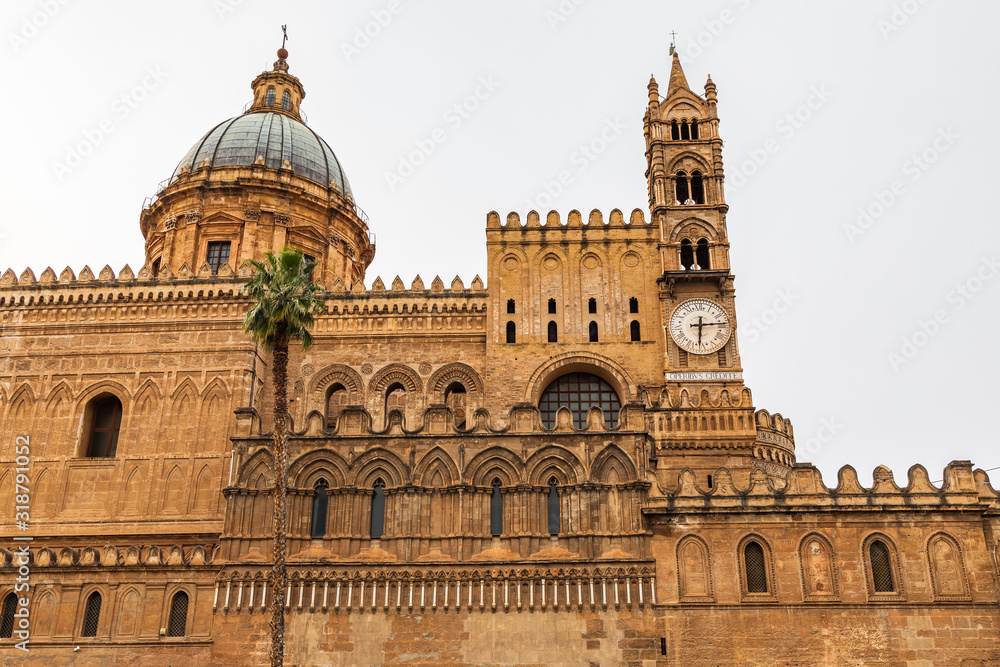 Italy, Sicily, Province of Palermo, Palermo. The Cathedral of Palermo, a UNESCO World Heritage Site, constructed in 1184.