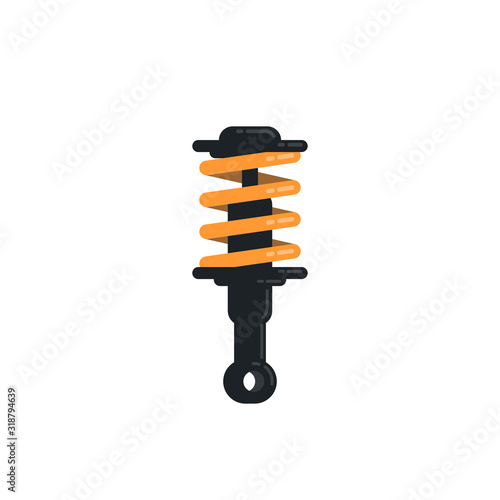 Car shock absorber vector icon. Auto suspension isolated on white background. Illustration in flat style.