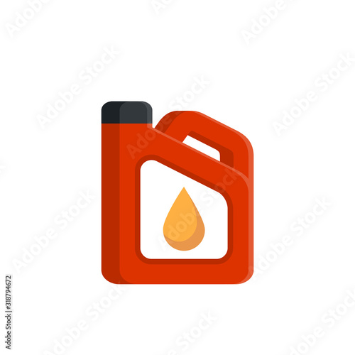 Car motor oil. Vector icon. Plastic canister engine lubricant.