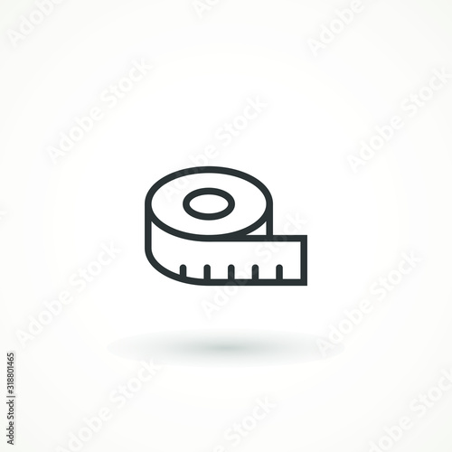 measure icon. Tap measure icon. Roulette construction simbol. measuring tape