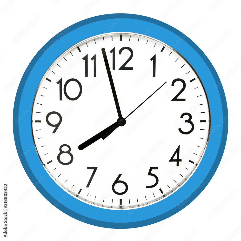 White wall clock. Isolated on white background. White wall clock. Isolated on white background.