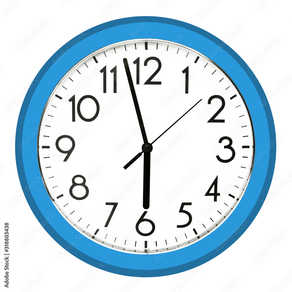 White wall clock. Isolated on white background. White wall clock. Isolated on white background.