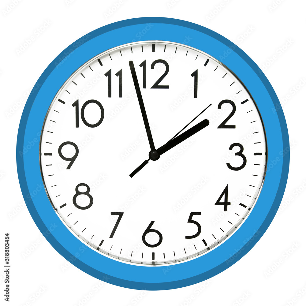 White wall clock. Isolated on white background. White wall clock. Isolated on white background.