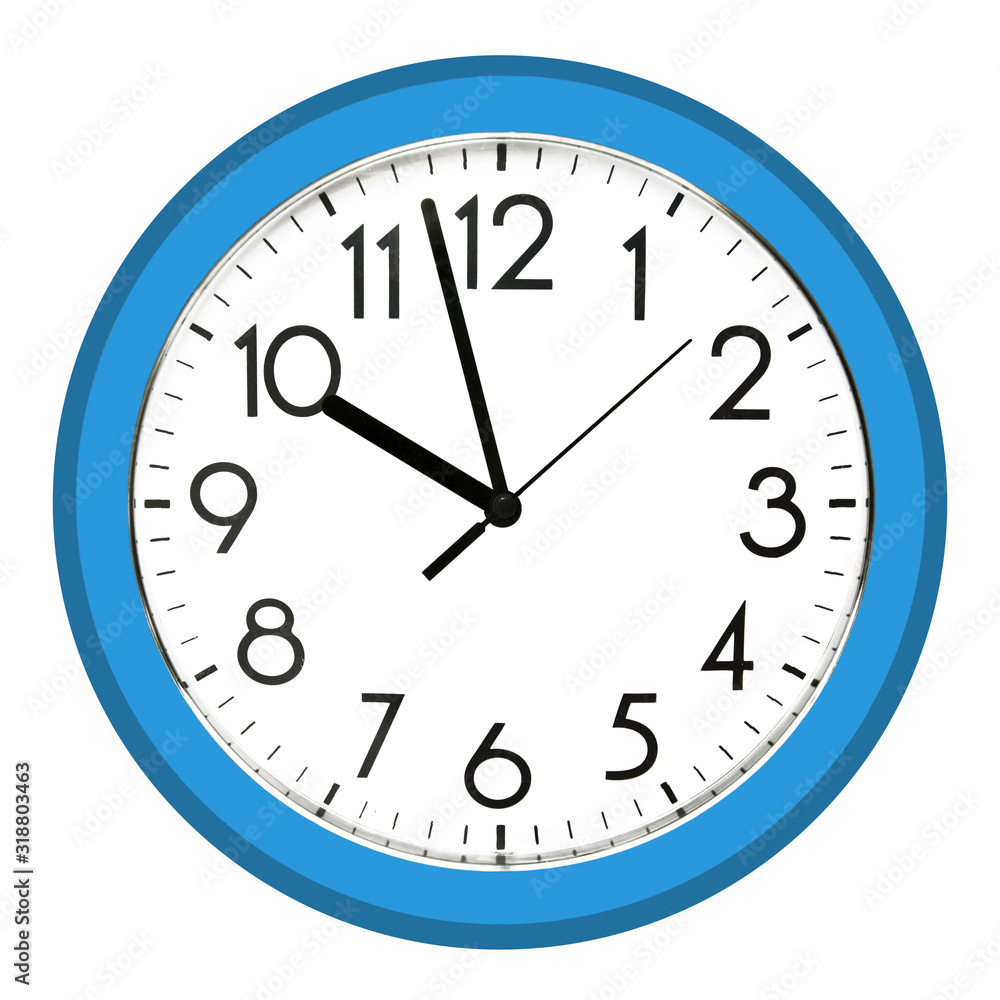White wall clock. Isolated on white background. White wall clock. Isolated on white background.