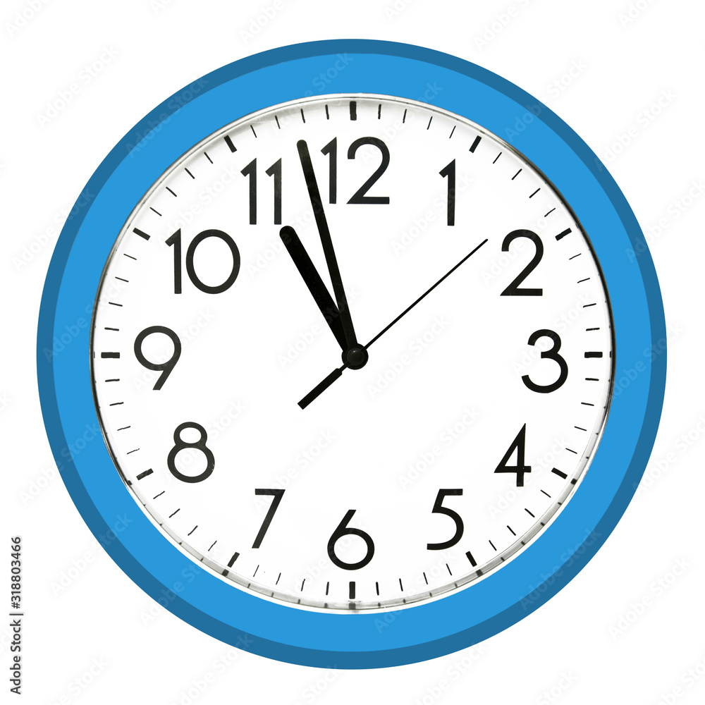 White wall clock. Isolated on white background. White wall clock. Isolated on white background.