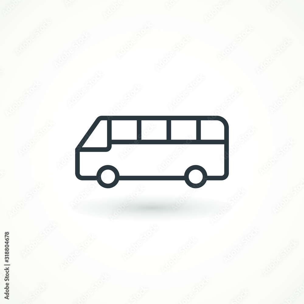 Bus vector icon. Editable Strok. Transportation symbol Vector Logo Template Design Element