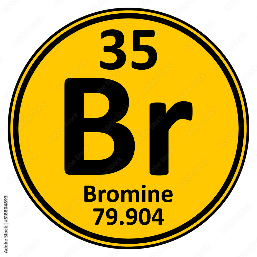 Periodic table element bromine icon. - obrazy, fototapety, plakaty 