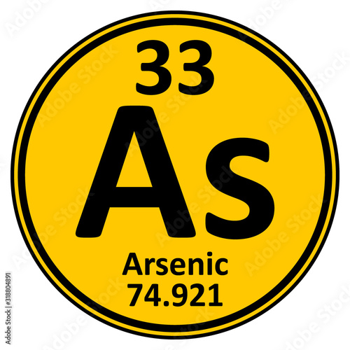 Periodic table element arsenic icon. photo