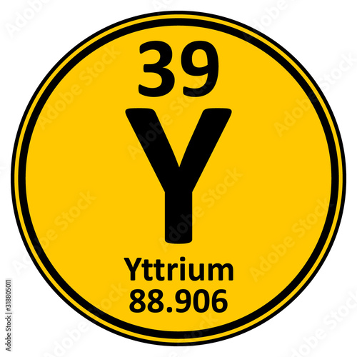 Periodic table element yttrium icon. photo