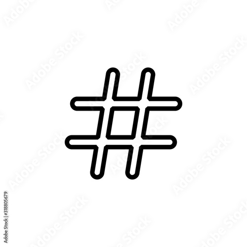 Simple hashtag line icon.