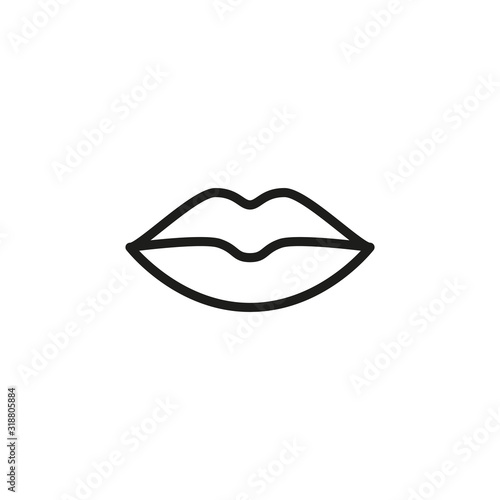 Simple lips line icon.