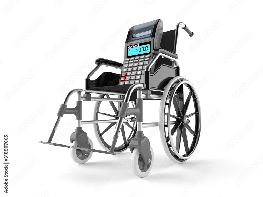 Calculator with wheelchair