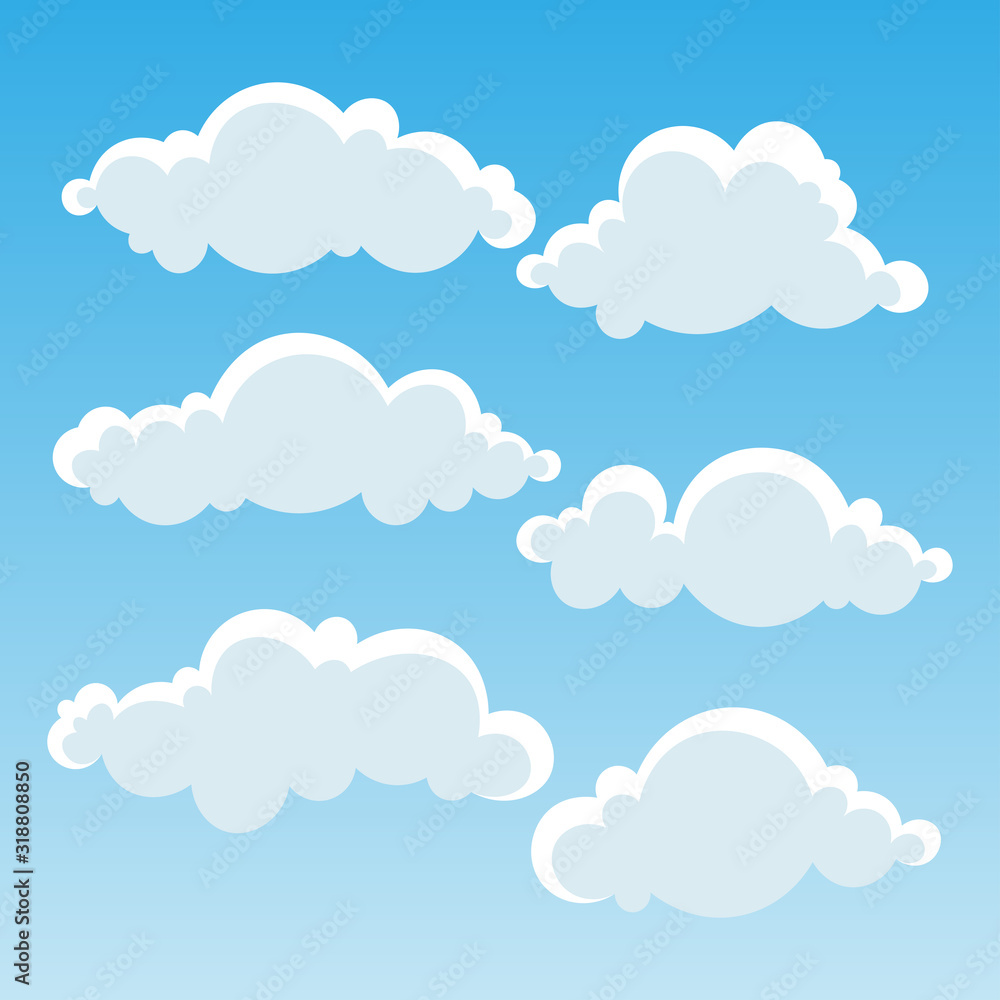 Clouds in blue sky. Vector Illustration. Clouds in blue sky. Vector Illustration.