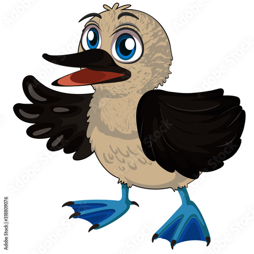 Blue footed booby cartoon, Piquero patas azules clipart