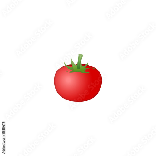 Tomato Vector Icon. Isolated Tomato Organic Vegetable Emoji, Emoticon Illustration
