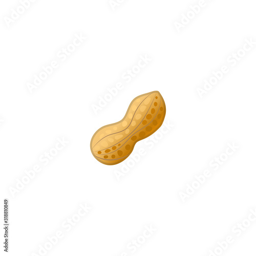 Peanuts Vector Icon. Isolated Peanuts Dried Fruit Emoji, Emoticon Illustration
