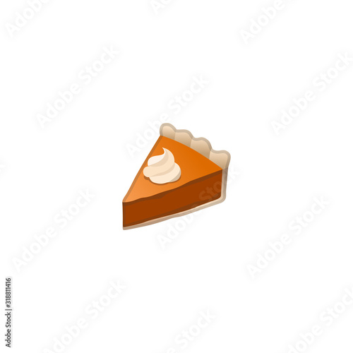 Slice of Pie Vector Icon. Classic Homemade Apple Pie Isolated Emoji, Emoticon Illustration