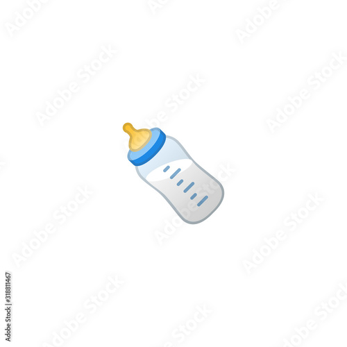 Baby Bottle Vector Icon. Isolated Baby Milk Bottle Symbol Illustration