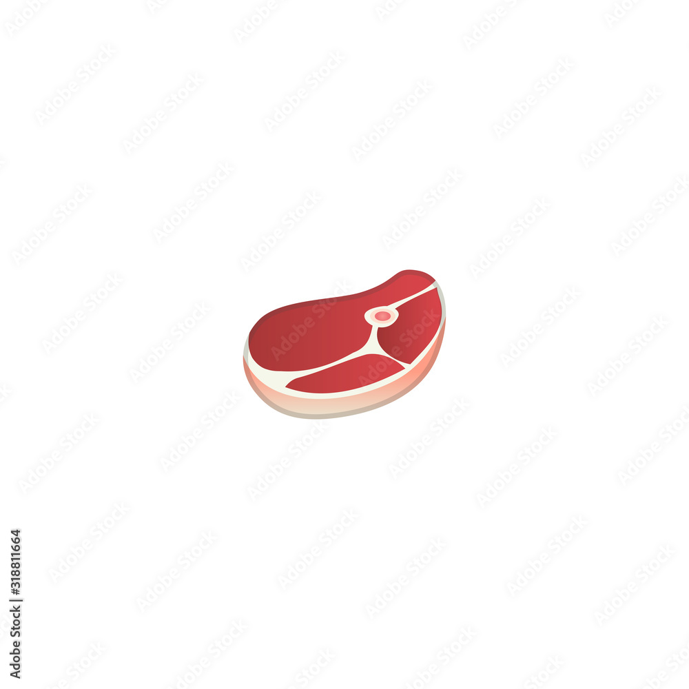Cut of Meat Vector Icon. Isolated Fresh Raw Rib Eye Steaks Illustration ...