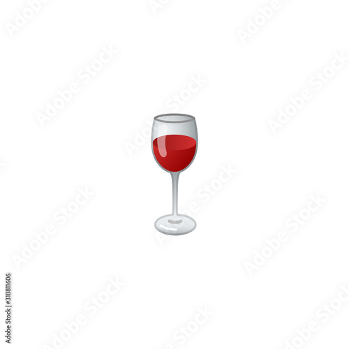 Wine Glass Vector Icon. Glass of Red Wine Isolated Emoji, Emoticon Illustration