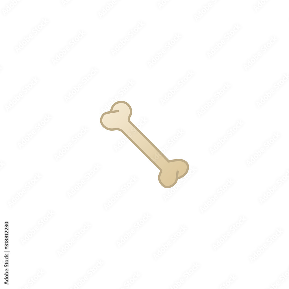 Dog Bone Vector Icon. Isolated Creamy Dog Bone Realistic Emoji, Emoticon Illustration Dog Bone Vector Icon. Isolated Creamy Dog Bone Realistic Emoji, Emoticon Illustration