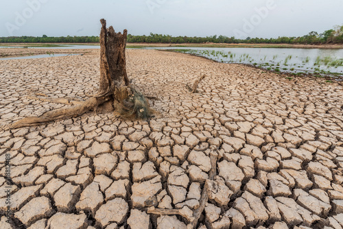 Brown drought dry land soil or cracked ground texture