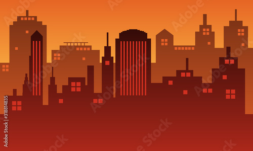 Background vector shades of the evening sky in an urban setting