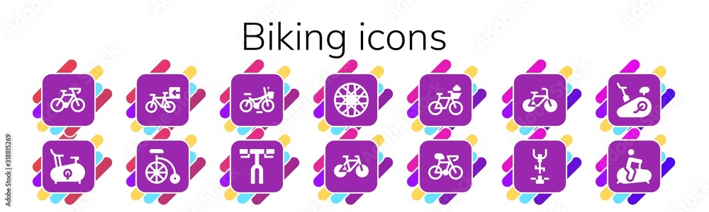 biking icon set biking icon set