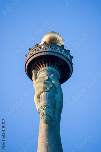 statue of liberty torch hand closeup