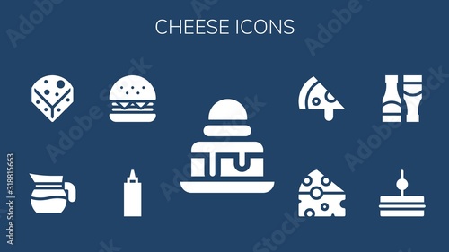 Modern Simple Set of cheese Vector filled Icons