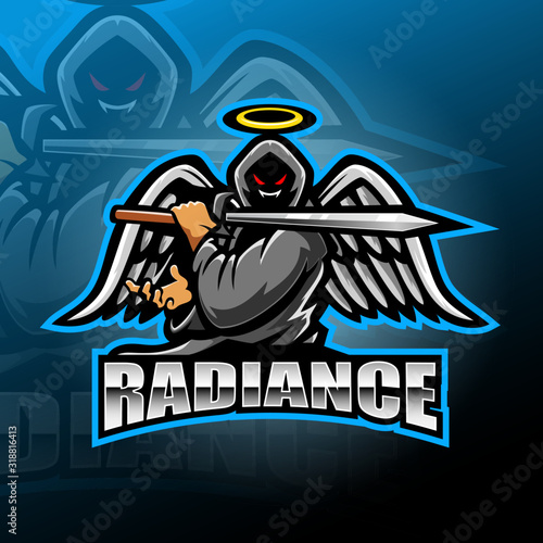 Warrior angel esport mascot logo design