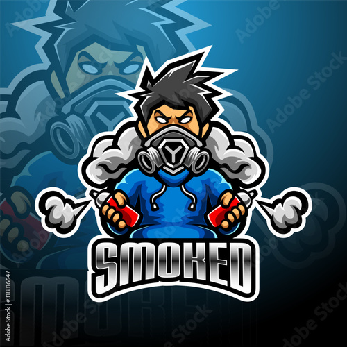 Smoked esport mascot logo design