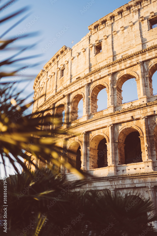 Rome, Italy - Jan 2, 2020: The Colosseum in Rome, Italy