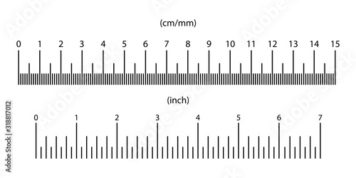 MobileVector illustration set of rulers of different number systems