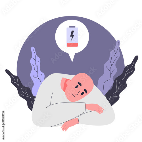 Side effects of chemotherapy. Patient suffer from cancer disease.