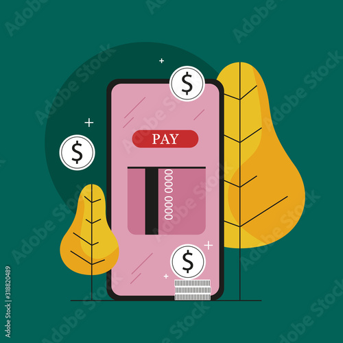Mobile bank and mobile payment concept. Digital service