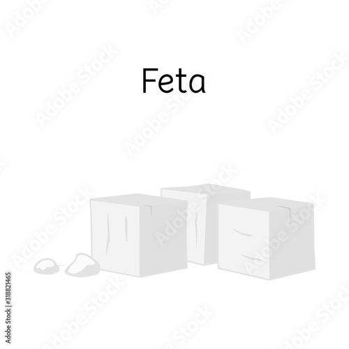 Isolated object of cheese and feta sign. Graphic of cheese and piece vector icon for stock.