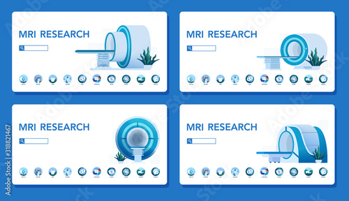 MRI clinic website concept. Medical research and diagnosis.